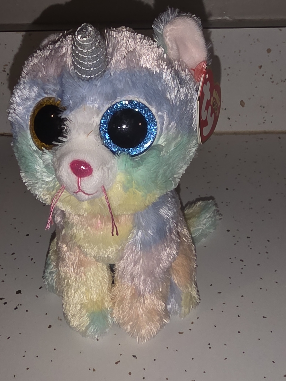Ty Beanie Boo Pastel Unicorn Cat Plush - Multicolor Heather 2021 NWT